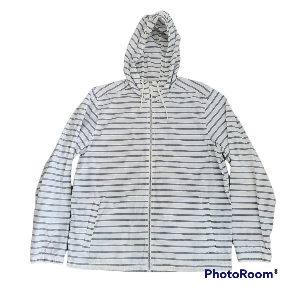 Old Navy Men's Unisex Full-Zip Lightweight Windbreaker Jacket White/Gray Sz L/G - Picture 4 of 14